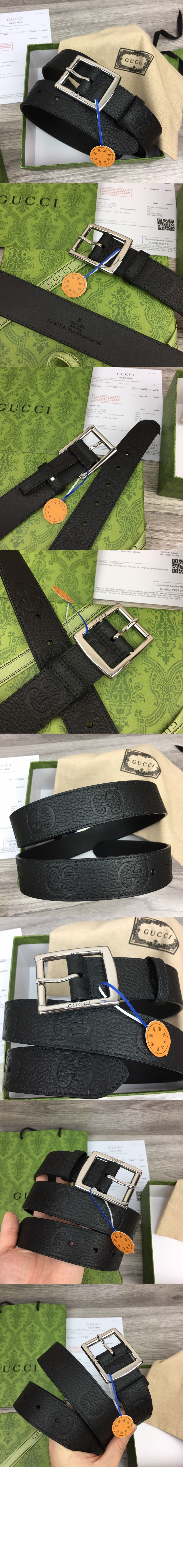 미러급레플리카사이트 | 명품레플리카 전문 쇼핑몰  | 퍼스트원 - GG 러버 효과 레더 벨트 761567 > 구찌