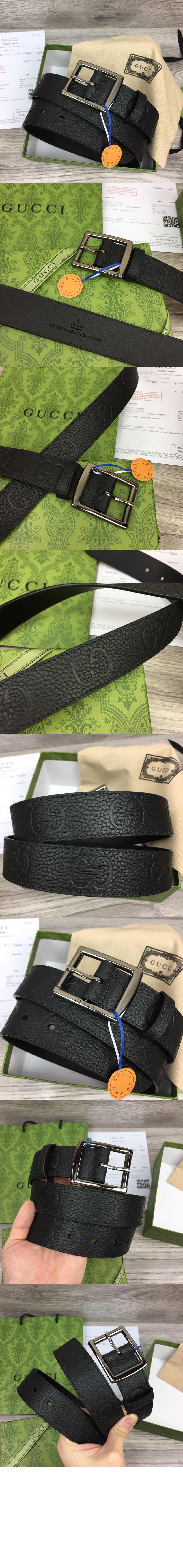 미러급레플리카사이트 | 명품레플리카 전문 쇼핑몰  | 퍼스트원 - GG 러버 효과 레더 벨트 761567 > 구찌