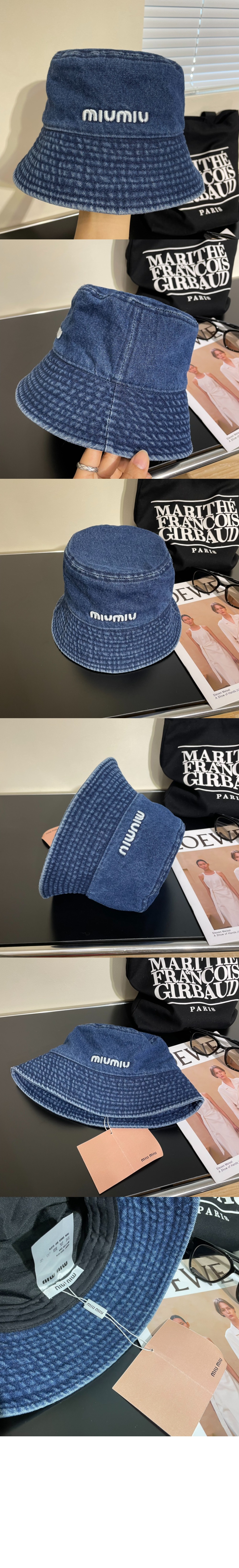미러급레플리카사이트 | 명품레플리카 전문 쇼핑몰  | 퍼스트원 - 데님 로고 버킷햇 5HC196 > 미우미우