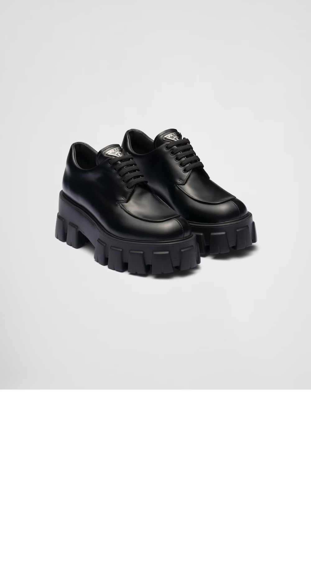 미러급레플리카사이트 | 명품레플리카 전문 쇼핑몰  | 퍼스트원 - 모노리스 브러쉬드 레더 레이스업 슈즈 1E255N > 프라다