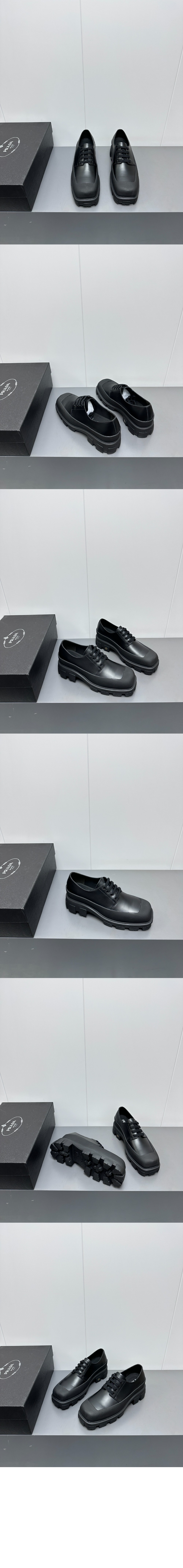 미러급레플리카사이트 | 명품레플리카 전문 쇼핑몰  | 퍼스트원 - 브러시드 가죽 더비 슈즈 2EG411 > 프라다