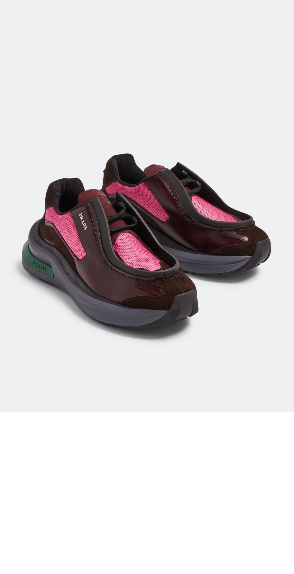 미러급레플리카사이트 | 명품레플리카 전문 쇼핑몰  | 퍼스트원 - 패널 가죽 청키 스니커즈 2EG424 > 프라다