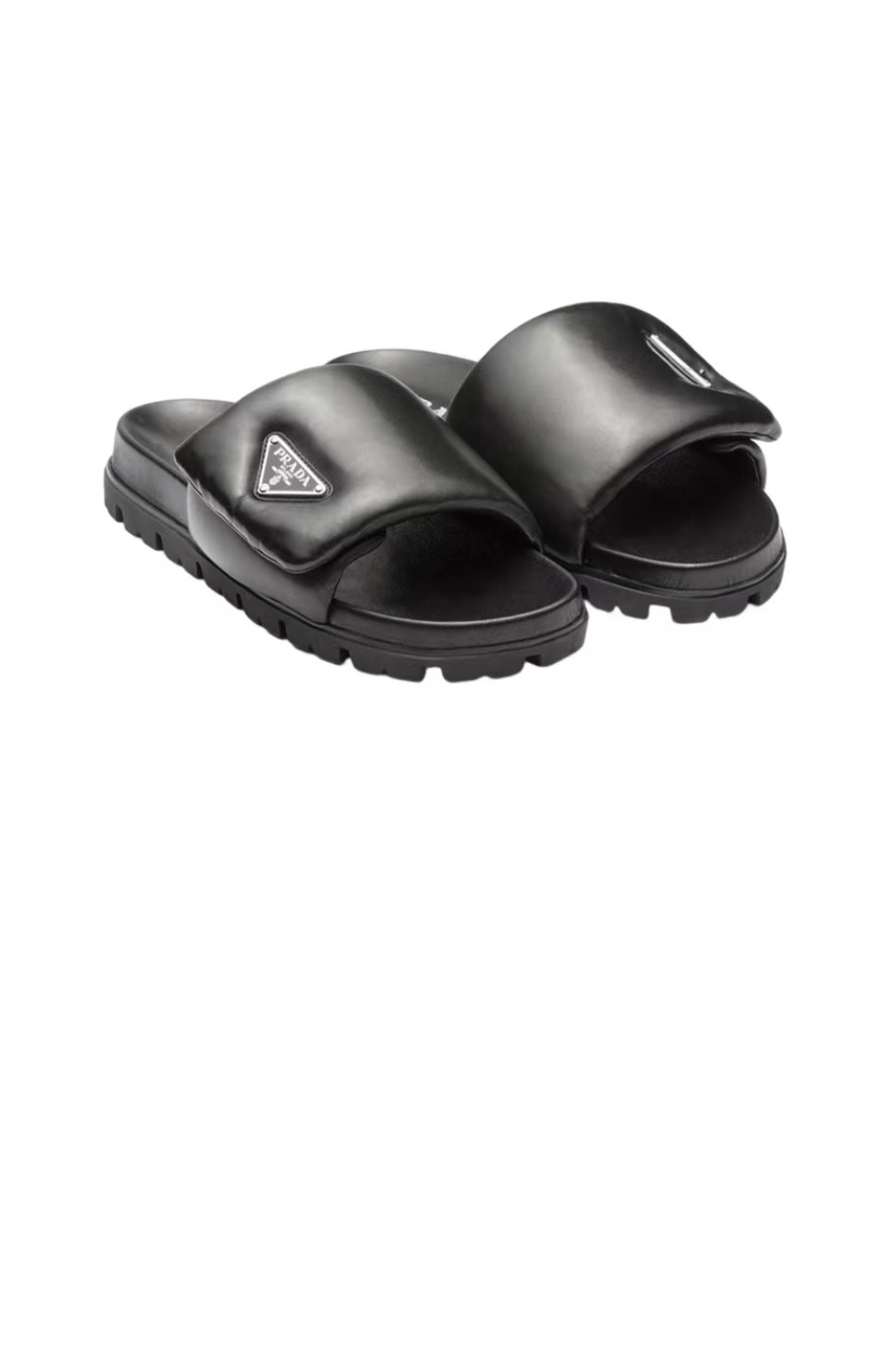 미러급레플리카사이트 | 명품레플리카 전문 쇼핑몰  | 퍼스트원 - 소프트 패디드 나파 가죽 슬라이더 샌들 1XX648 > 프라다