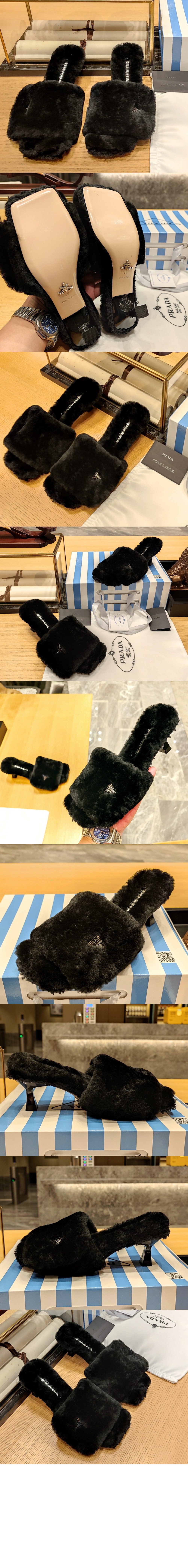 미러급레플리카사이트 | 명품레플리카 전문 쇼핑몰  | 퍼스트원 - 프라다 퍼 슬리퍼 샌들 1XX654 > 신발