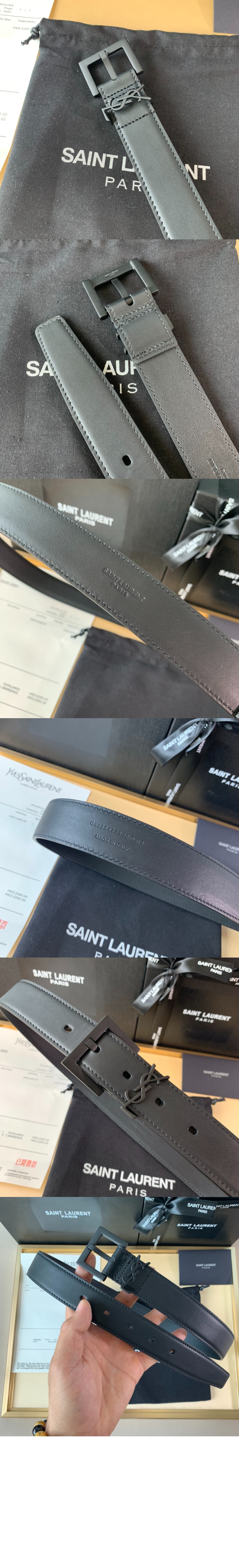 미러급레플리카사이트 | 명품레플리카 전문 쇼핑몰  | 퍼스트원 - 스퀘어 버클을 장식한 유광 박스 생 로랑 가죽 소재의  벨트 634437 > 생로랑