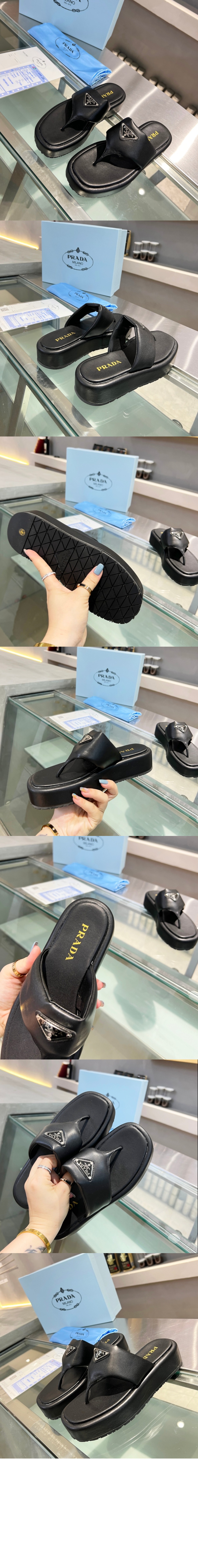 미러급레플리카사이트 | 명품레플리카 전문 쇼핑몰  | 퍼스트원 - 소프트 패딩 나파 통 웨지 샌들 1YZ043 > 프라다