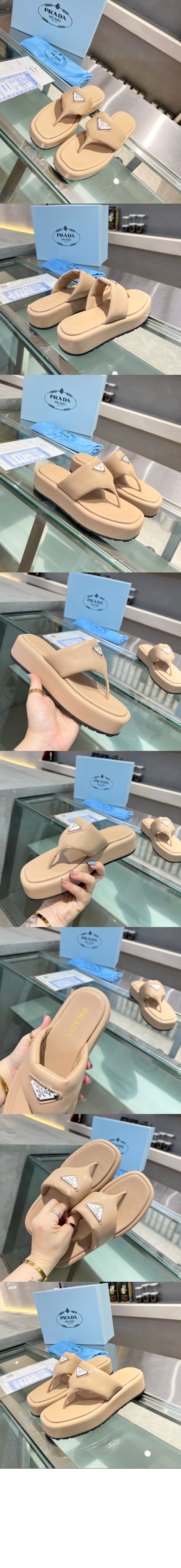 미러급레플리카사이트 | 명품레플리카 전문 쇼핑몰  | 퍼스트원 - 소프트 패딩 나파 통 웨지 샌들 1YZ043 > 프라다