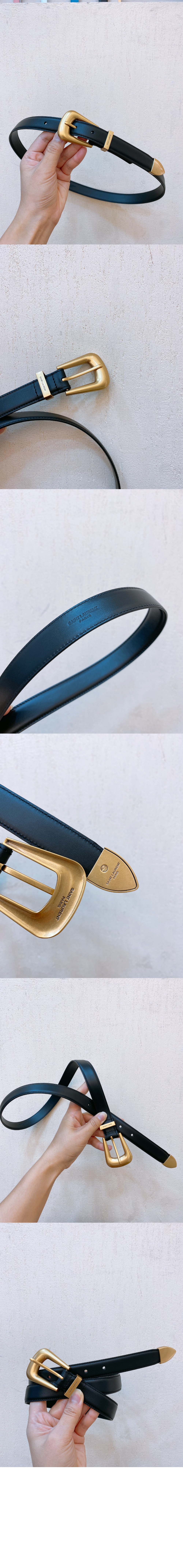 미러급레플리카사이트 | 명품레플리카 전문 쇼핑몰  | 퍼스트원 - 부드러운 가죽 소재의 FOLK 버클 벨트 756414 > 생로랑