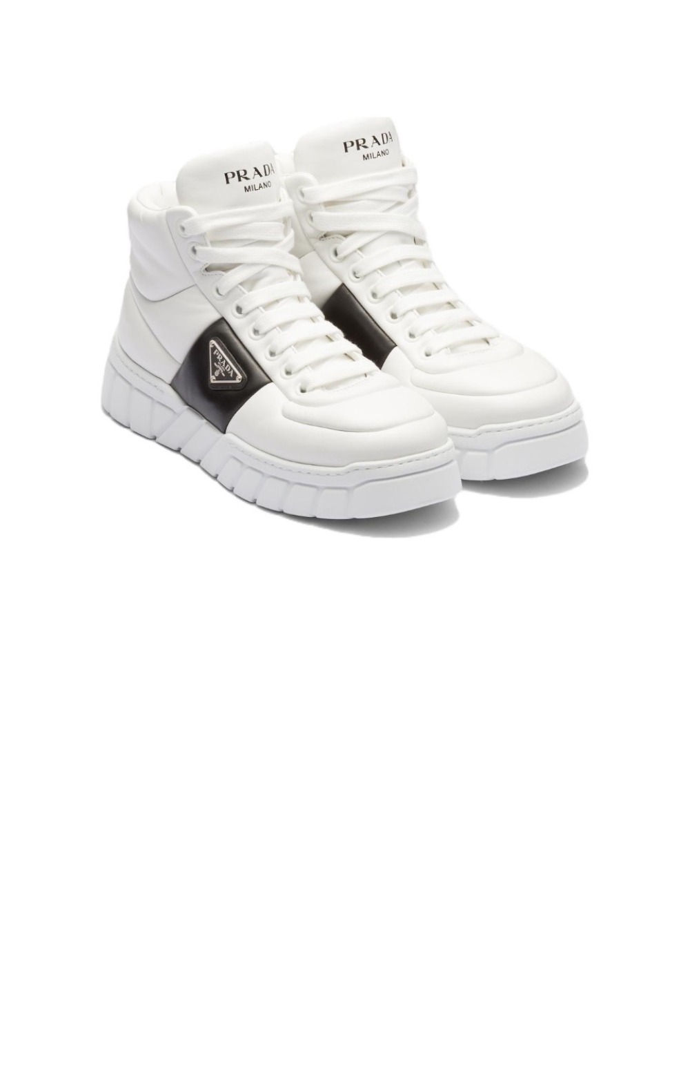 미러급레플리카사이트 | 명품레플리카 전문 쇼핑몰  | 퍼스트원 - 패딩 나파 레더 하이탑 스니커즈 2TE193 > 프라다