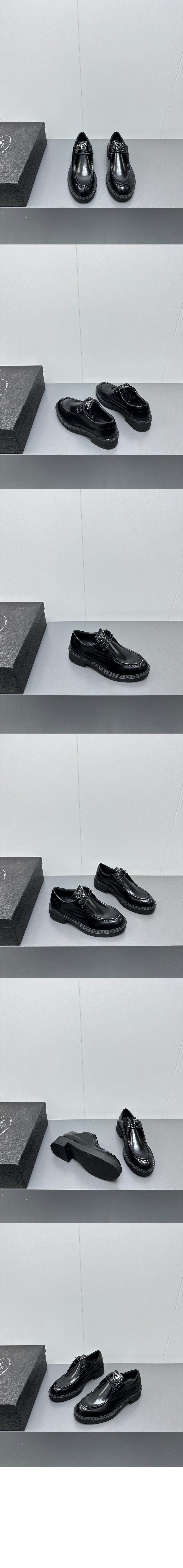 미러급레플리카사이트 | 명품레플리카 전문 쇼핑몰  | 퍼스트원 - 브러쉬드 레더 레이스업 슈즈 1E249N > 프라다