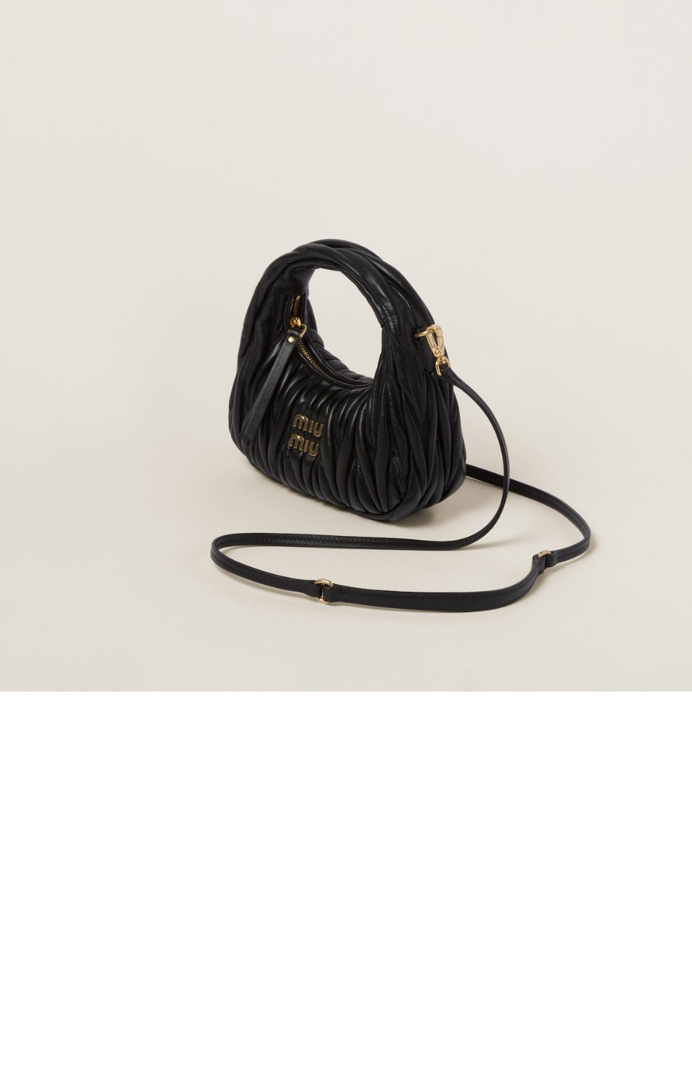 미러급레플리카사이트 | 명품레플리카 전문 쇼핑몰  | 퍼스트원 - 완더 마테라쎄 나파 가죽 호보 미니백 5BP078 > 미우미우