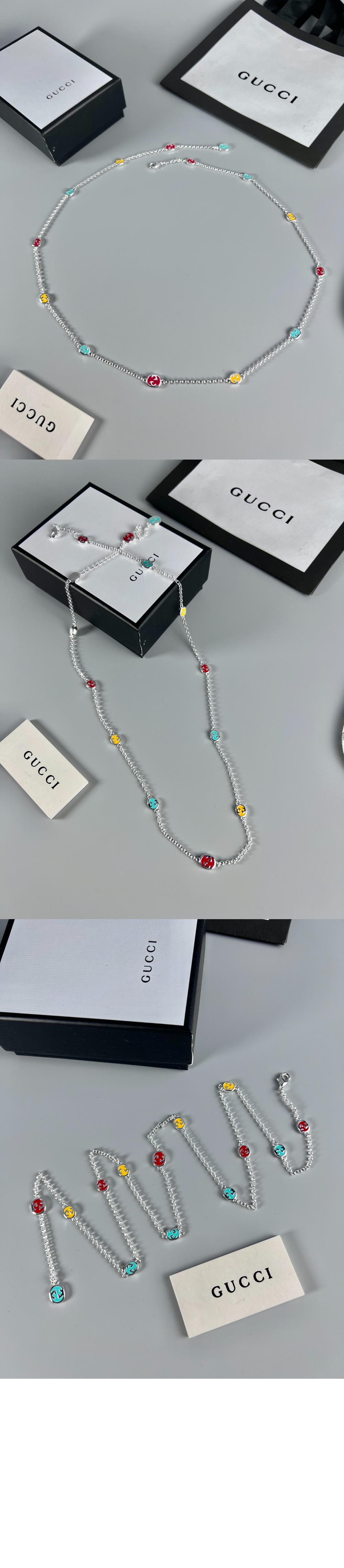미러급레플리카사이트 | 명품레플리카 전문 쇼핑몰  | 퍼스트원 - 멀티컬러 에나멜 인터로킹 G 목걸이  ‎728953 > 구찌