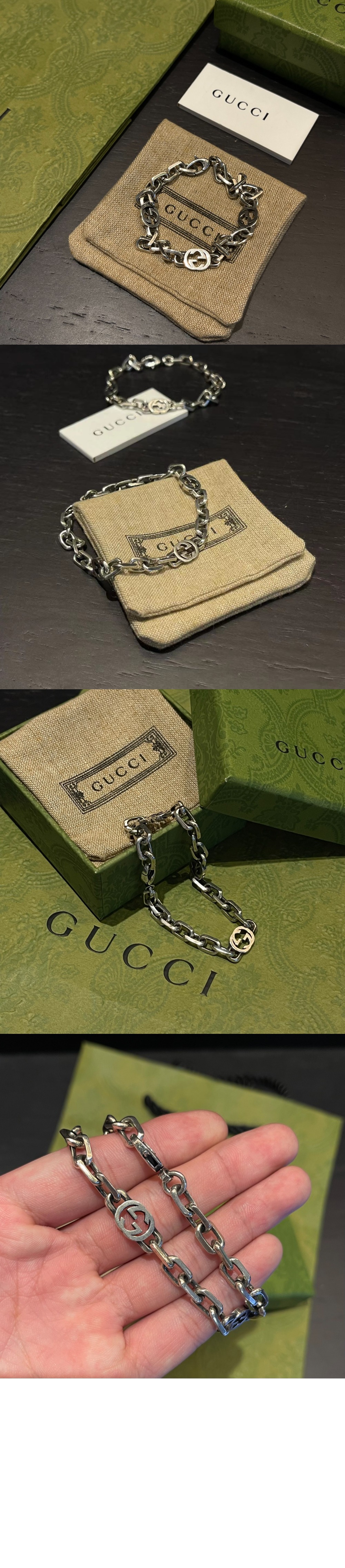 미러급레플리카사이트 | 명품레플리카 전문 쇼핑몰  | 퍼스트원 - 인터로킹 G 디테일의 실버 팔찌 620798 > 구찌