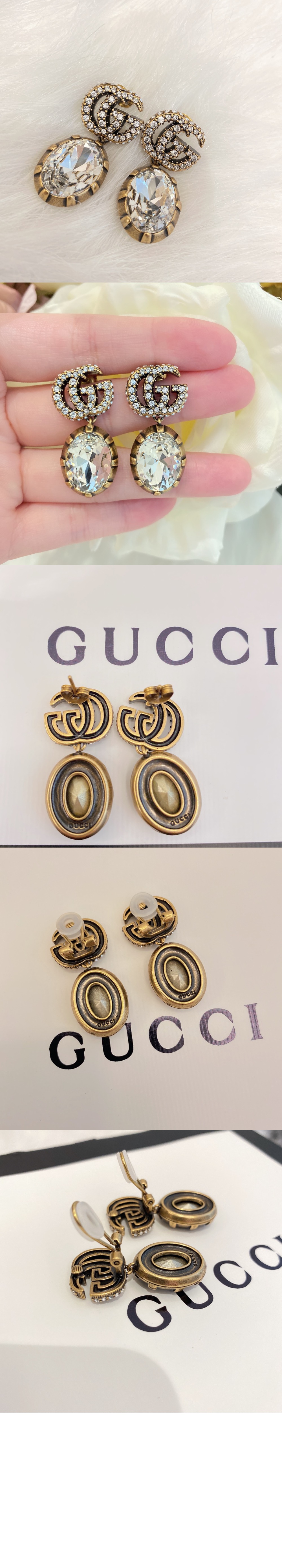 미러급레플리카사이트 | 명품레플리카 전문 쇼핑몰  | 퍼스트원 - 크리스털 디테일의 더블 G 귀걸이 629659 > 구찌