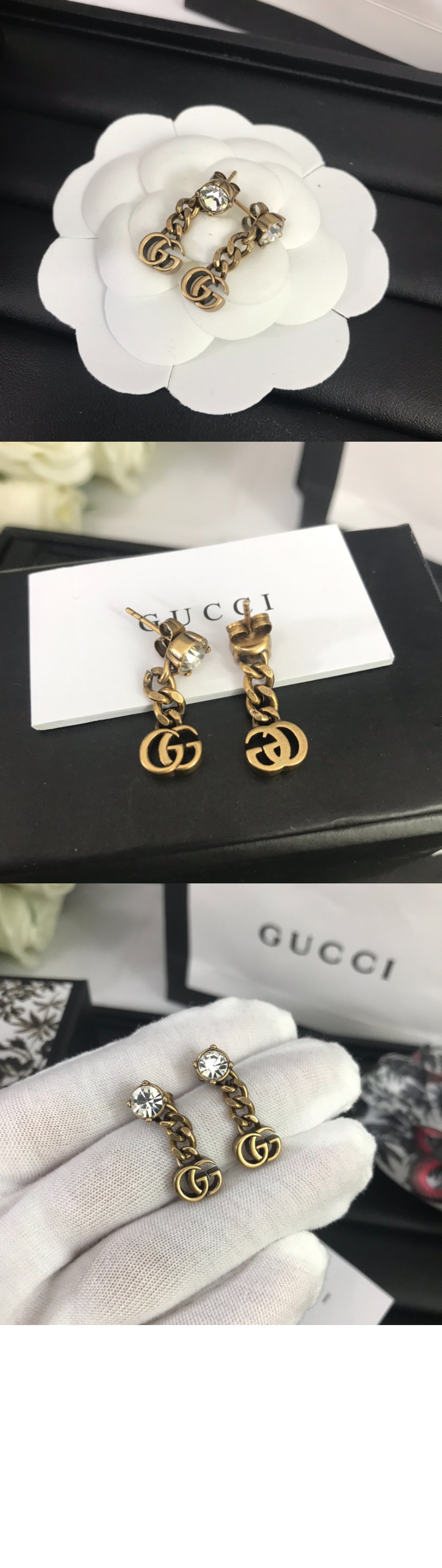 미러급레플리카사이트 | 명품레플리카 전문 쇼핑몰  | 퍼스트원 - 크리스털 더블 G 귀걸이 645683 > 구찌