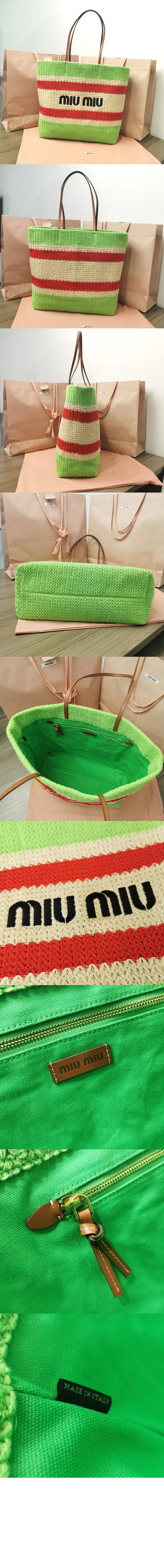 미러급레플리카사이트 | 명품레플리카 전문 쇼핑몰  | 퍼스트원 - 라피아 앤 코튼 토트백 5BG228 > 미우미우