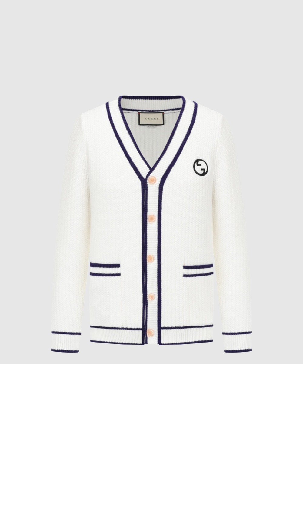 미러급레플리카사이트 | 명품레플리카 전문 쇼핑몰  | 퍼스트원 - 로고 자수 웨빙 니트 가디건 > 구찌