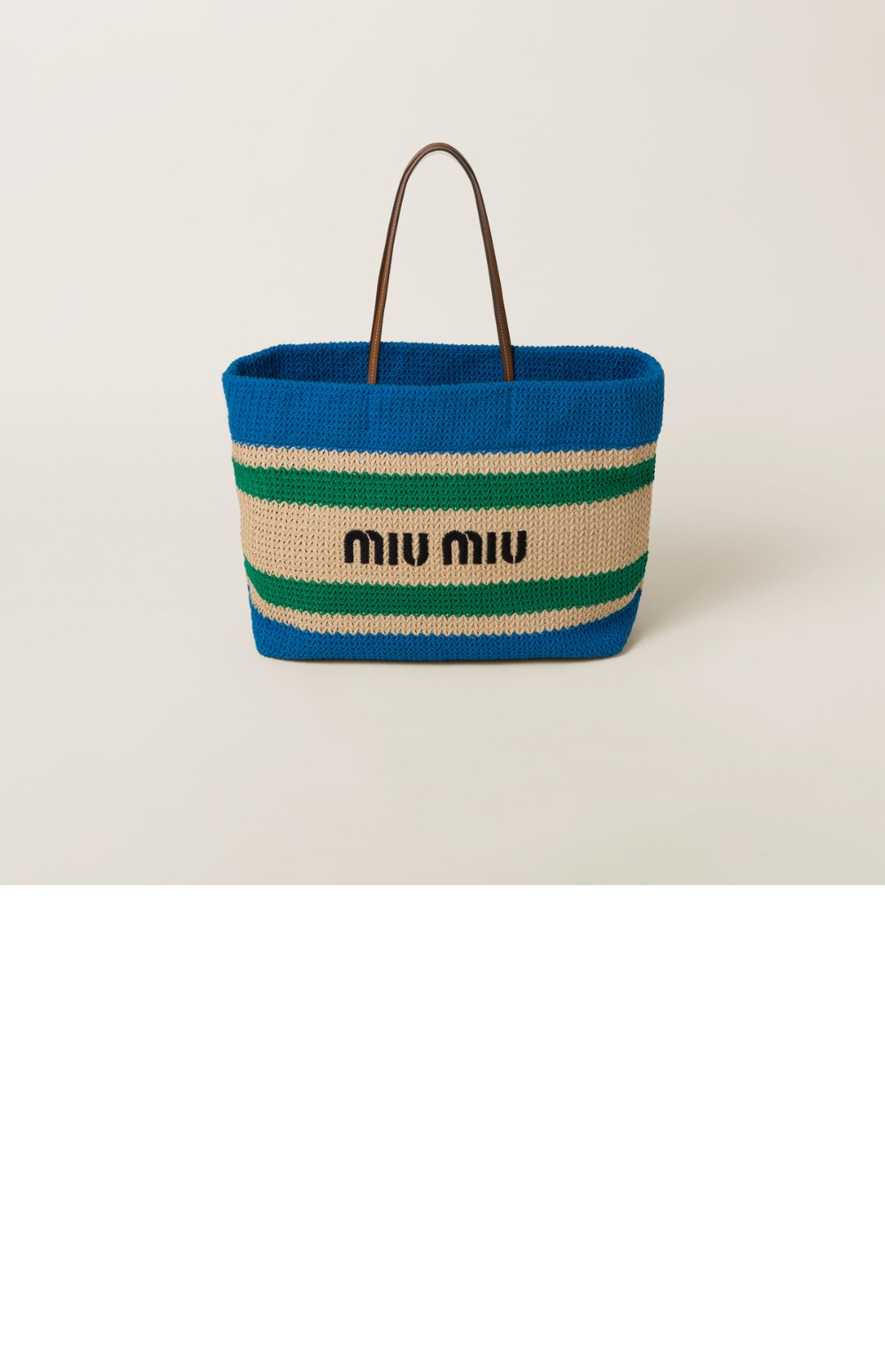 미러급레플리카사이트 | 명품레플리카 전문 쇼핑몰  | 퍼스트원 - 라피아 앤 코튼 토트백 5BG228 > 미우미우