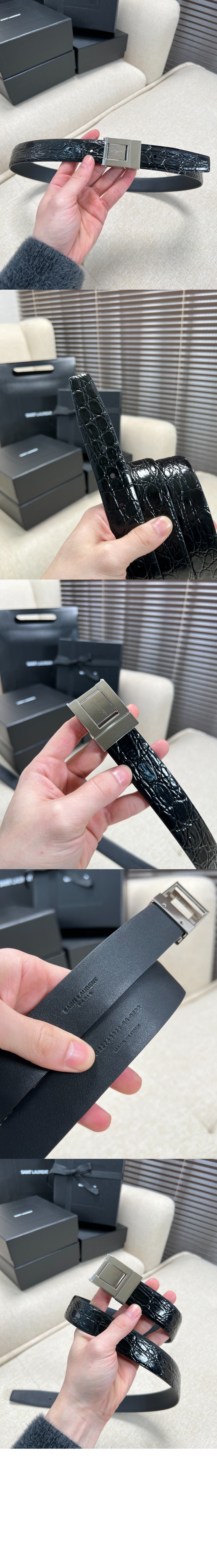 미러급레플리카사이트 | 명품레플리카 전문 쇼핑몰  | 퍼스트원 - 크로커다일 엠보스드 가죽 소재의 벨트 7158711 > 생로랑