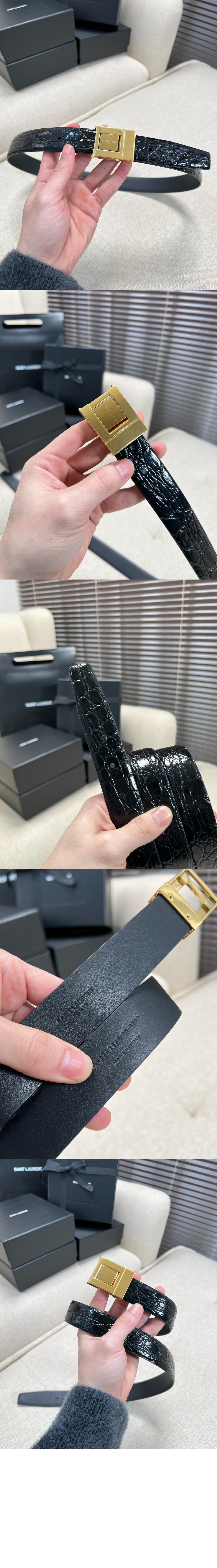 미러급레플리카사이트 | 명품레플리카 전문 쇼핑몰  | 퍼스트원 - 크로커다일 엠보스드 가죽 소재의 벨트 7158711 > 생로랑