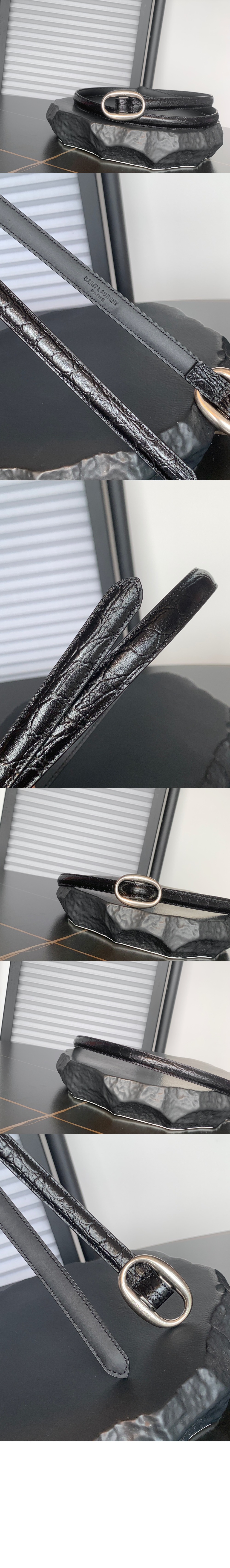 미러급레플리카사이트 | 명품레플리카 전문 쇼핑몰  | 퍼스트원 - 크로커다일 오벌 버클 슬림 벨트 756959 > 생로랑