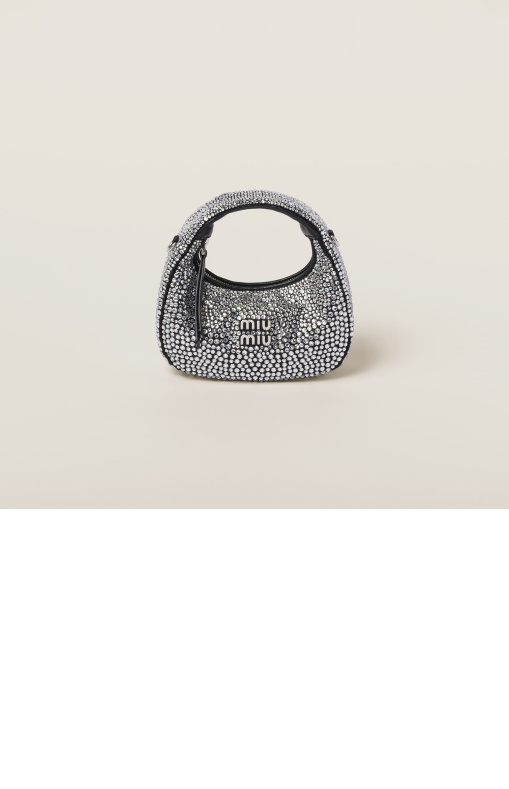 미러급레플리카사이트 | 명품레플리카 전문 쇼핑몰  | 퍼스트원 - 완더 세틴 크리스털 미니 호보 백 5BP078 > 미우미우