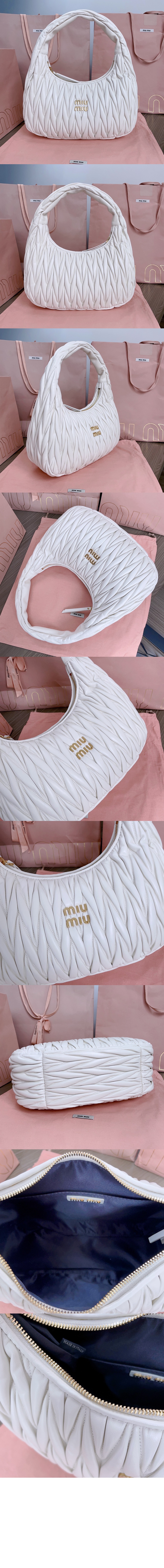 미러급레플리카사이트 | 명품레플리카 전문 쇼핑몰  | 퍼스트원 - 완더 마테라쎄 나파 가죽 호보 백 5BC108 > 미우미우