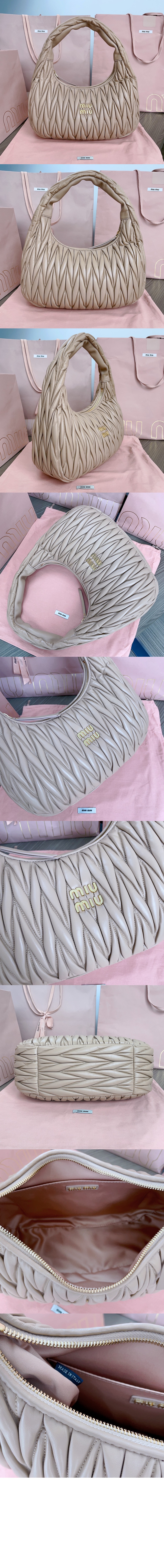 미러급레플리카사이트 | 명품레플리카 전문 쇼핑몰  | 퍼스트원 - 완더 마테라쎄 나파 가죽 호보 백 5BC108 > 미우미우