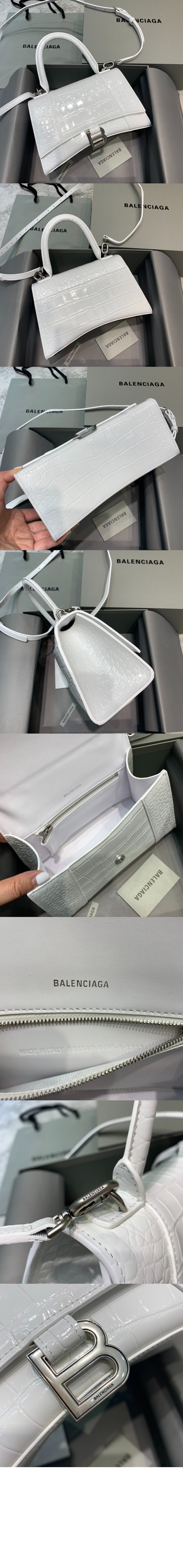 미러급레플리카사이트 | 명품레플리카 전문 쇼핑몰  | 퍼스트원 - 아워글래스 XS 크로커다일 엠보싱 핸드백 화이트 593546 > 발렌시아가