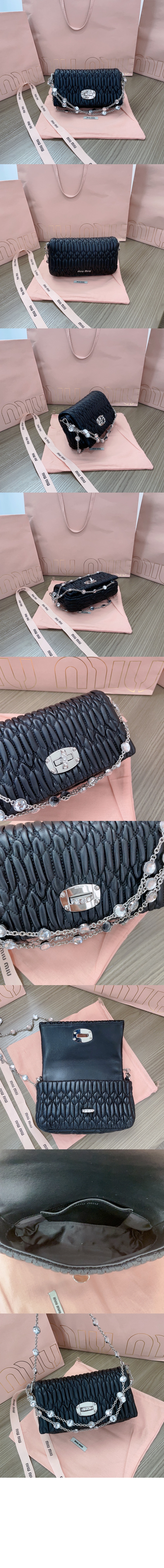 미러급레플리카사이트 | 명품레플리카 전문 쇼핑몰  | 퍼스트원 - 미우 크리스털 나파 가죽 및 크리스털 미니백 5BP079 > 미우미우