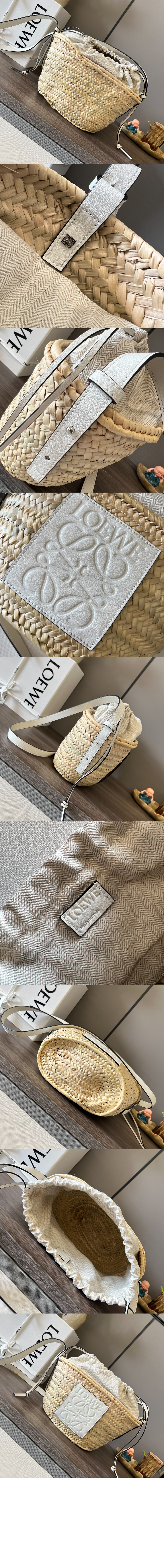 미러급레플리카사이트 | 명품레플리카 전문 쇼핑몰  | 퍼스트원 - 팜 리프와 카프스킨 소재의 드로우스트링 버킷 백 > 로에베