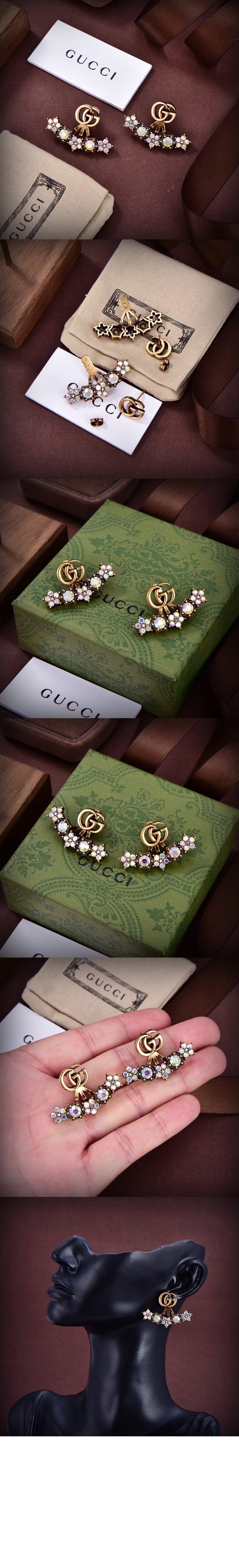 미러급레플리카사이트 | 명품레플리카 전문 쇼핑몰  | 퍼스트원 - 크리스탈 더블 G 귀걸이 753790 > 구찌