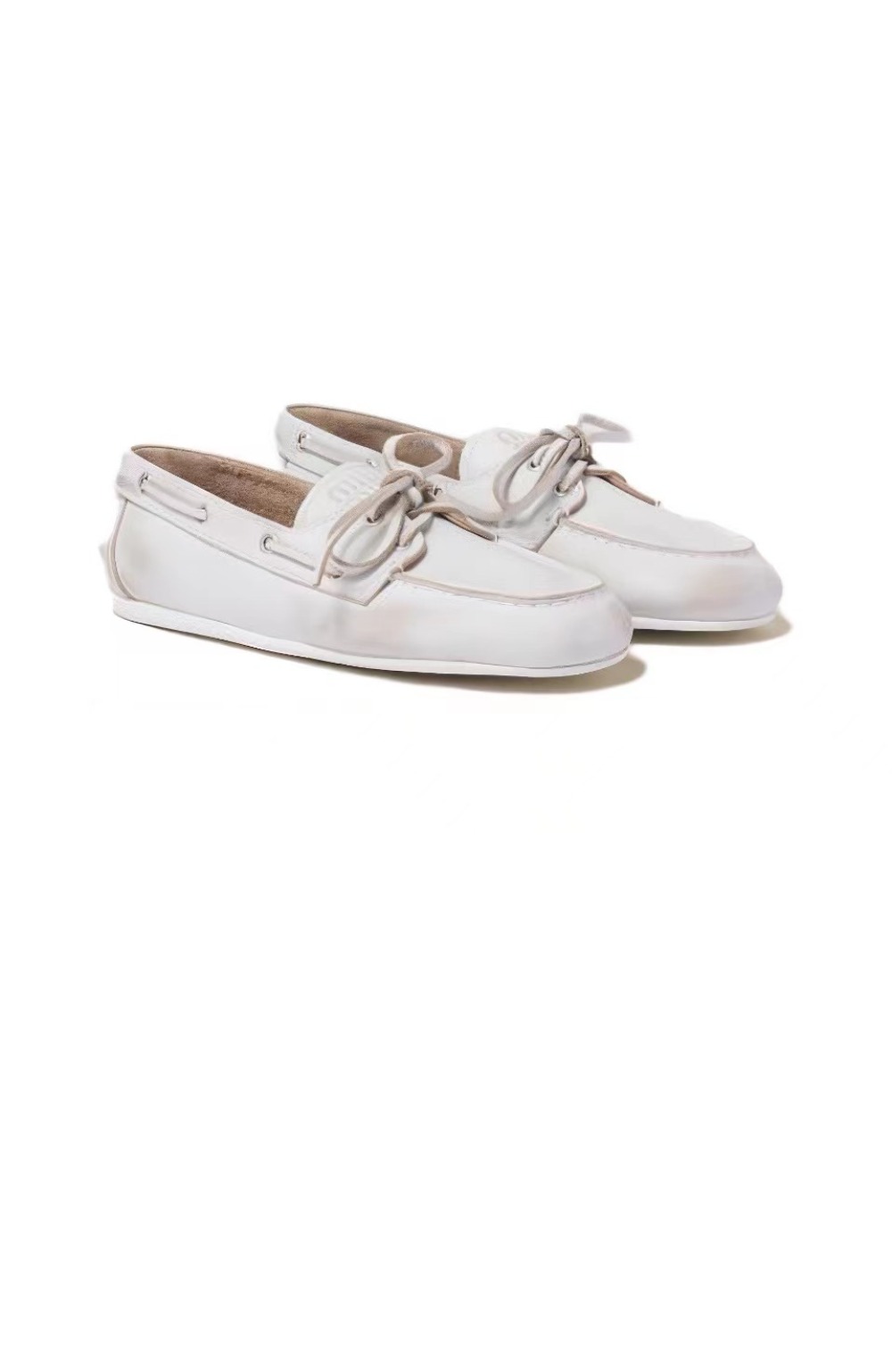 미러급레플리카사이트 | 명품레플리카 전문 쇼핑몰  | 퍼스트원 - 안감 없는 블리치드 가죽 로퍼 5D123E > 미우미우