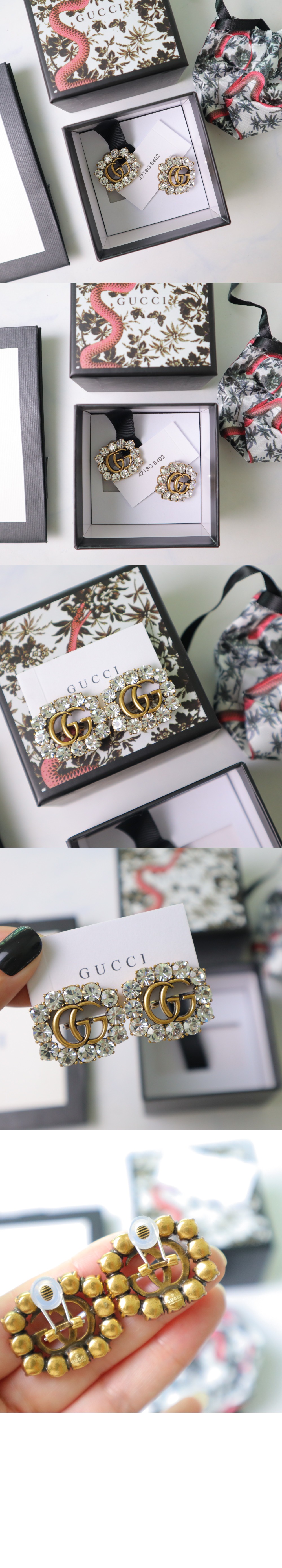 미러급레플리카사이트 | 명품레플리카 전문 쇼핑몰  | 퍼스트원 - 크리스탈 더블 G 귀걸이 645684 > 구찌