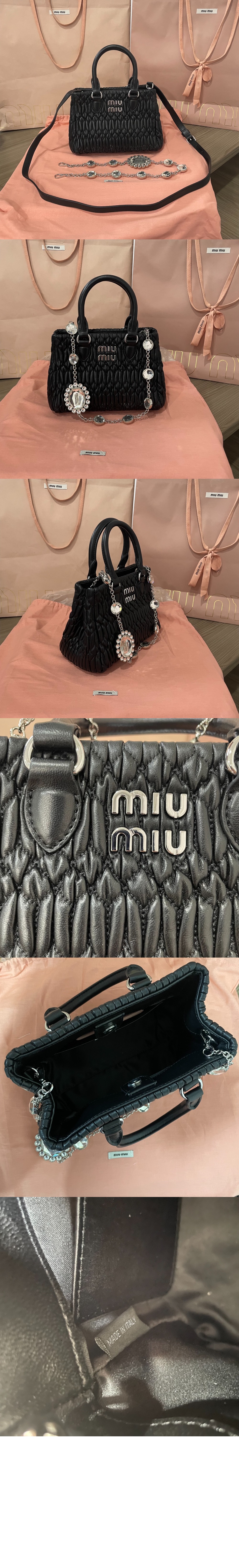 미러급레플리카사이트 | 명품레플리카 전문 쇼핑몰  | 퍼스트원 - 크리스탈 나파 토트백 5BA251 > 미우미우