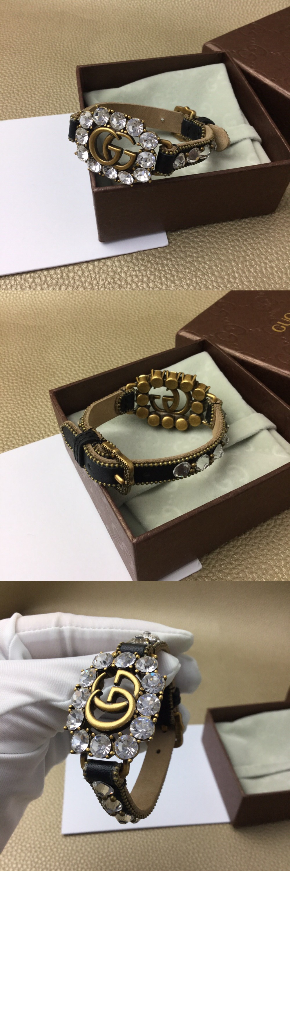 미러급레플리카사이트 | 명품레플리카 전문 쇼핑몰  | 퍼스트원 - 크리스털 더블 G 레더 팔찌 648722 > 구찌