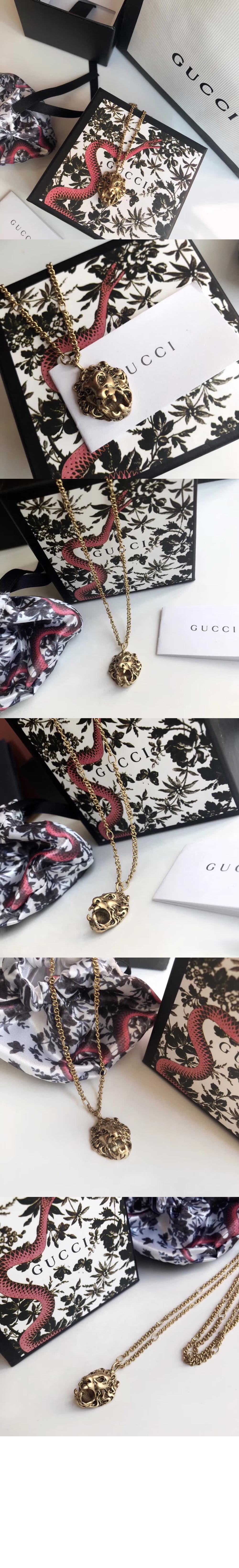 미러급레플리카사이트 | 명품레플리카 전문 쇼핑몰  | 퍼스트원 - 라이언 헤드 펜던트 목걸이 410673 > 구찌