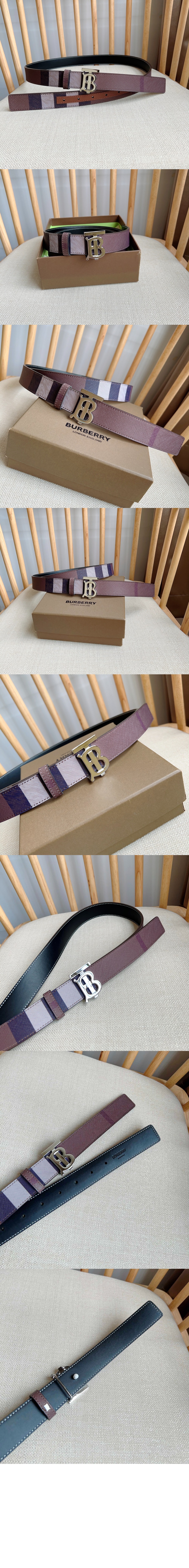 미러급레플리카사이트 | 명품레플리카 전문 쇼핑몰  | 퍼스트원 - 체크 레더 리버시블 TB 벨트 80623491 > 버버리