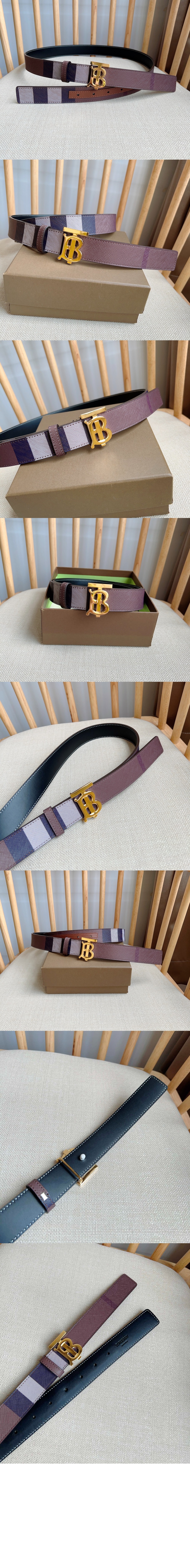 미러급레플리카사이트 | 명품레플리카 전문 쇼핑몰  | 퍼스트원 - 체크 레더 리버시블 TB 벨트 80623491 > 버버리