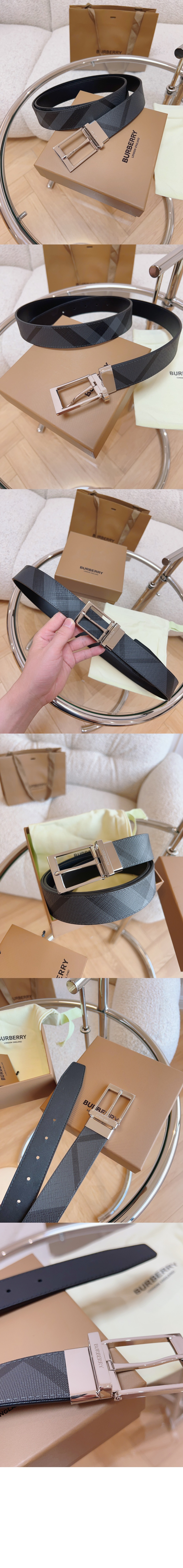 미러급레플리카사이트 | 명품레플리카 전문 쇼핑몰  | 퍼스트원 - 체크 레더 리버시블 벨트 80649591 > 버버리