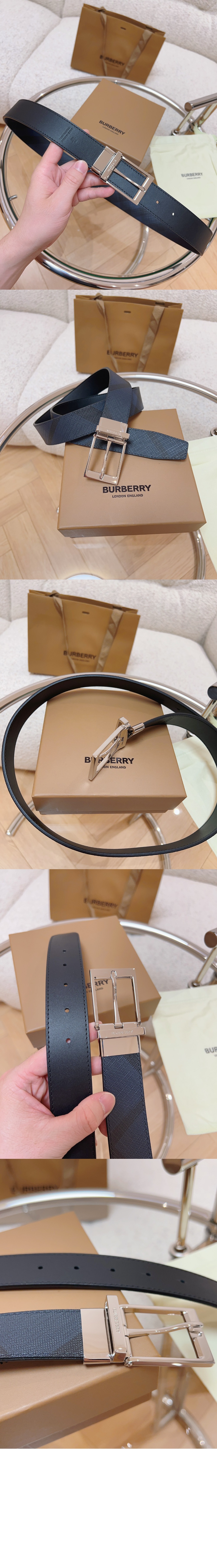 미러급레플리카사이트 | 명품레플리카 전문 쇼핑몰  | 퍼스트원 - 체크 레더 리버시블 벨트 80649591 > 버버리