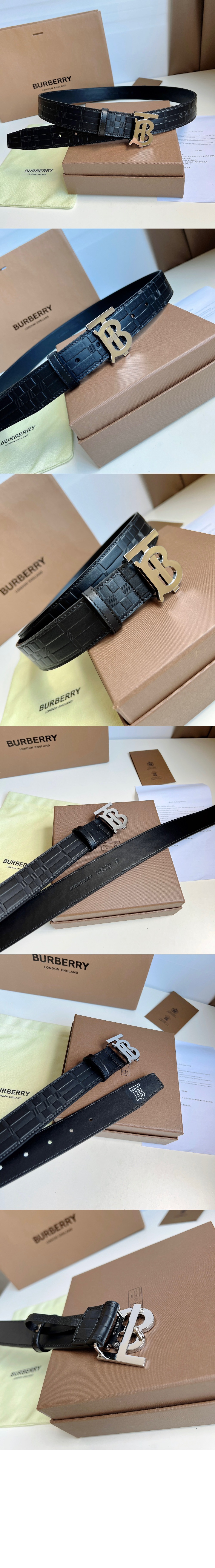미러급레플리카사이트 | 명품레플리카 전문 쇼핑몰  | 퍼스트원 - 엠보 체크 가죽 벨트 80548831 > 버버리