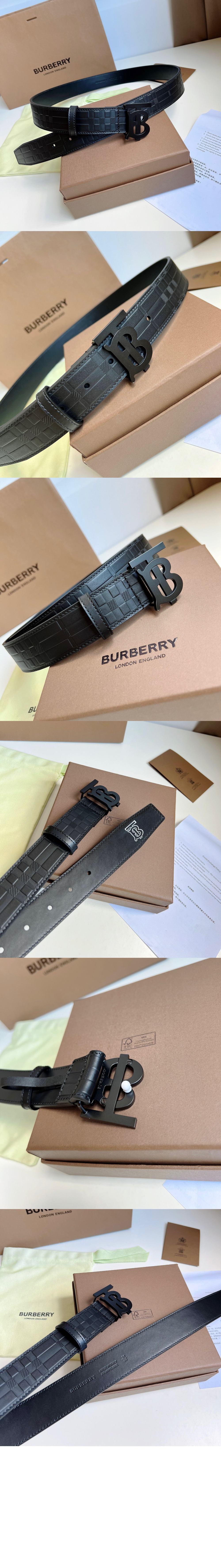미러급레플리카사이트 | 명품레플리카 전문 쇼핑몰  | 퍼스트원 - 엠보 체크 가죽 벨트 80548831 > 버버리