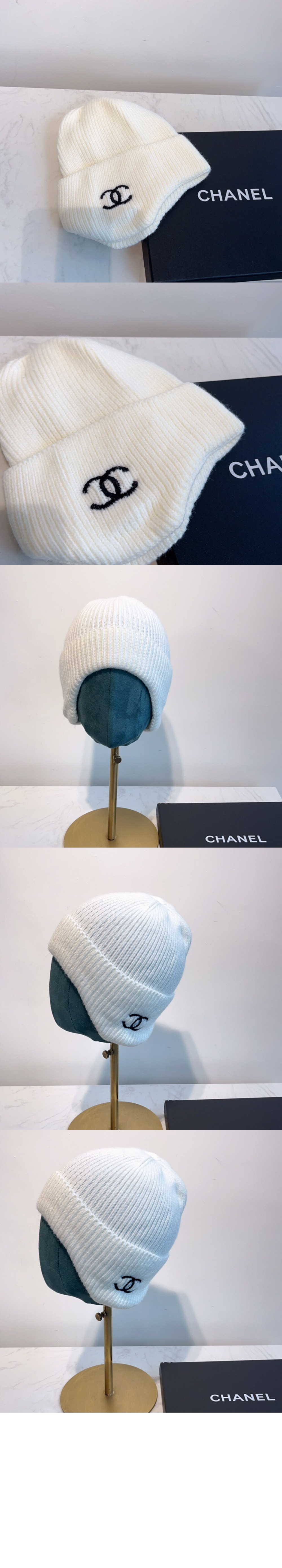 미러급레플리카사이트 | 명품레플리카 전문 쇼핑몰  | 퍼스트원 - 자수 니트 귀달이 모자 AA5997 > 샤넬