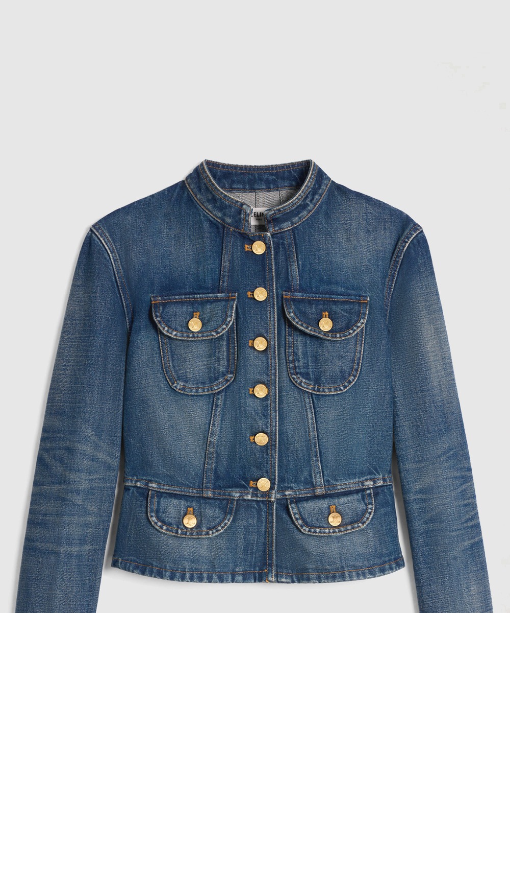 미러급레플리카사이트 | 명품레플리카 전문 쇼핑몰  | 퍼스트원 - 로고 데님 코트 > 셀린느