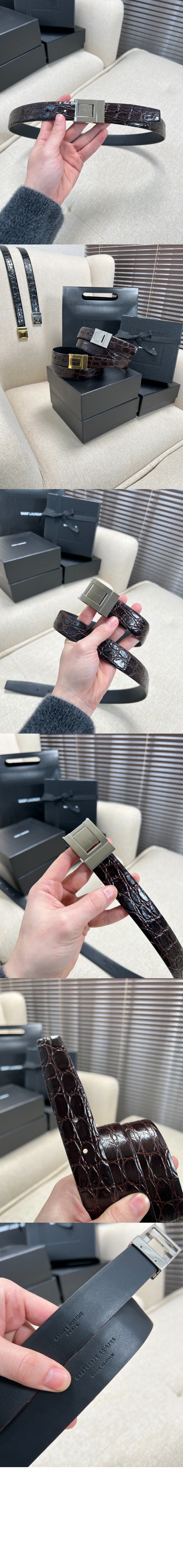 미러급레플리카사이트 | 명품레플리카 전문 쇼핑몰  | 퍼스트원 - 크로커다일 엠보스드 가죽 소재의 벨트 7158711 > 생로랑