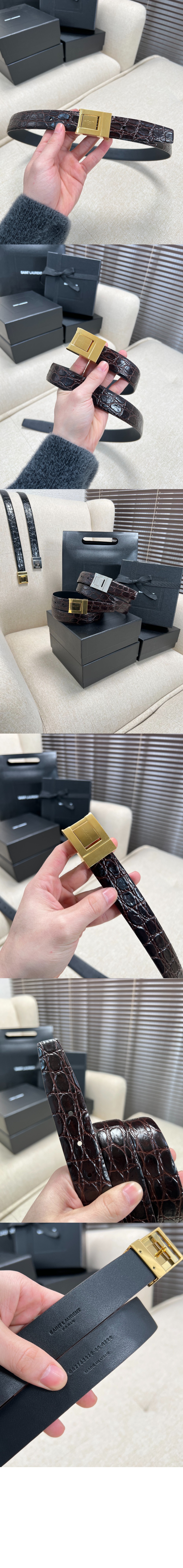 미러급레플리카사이트 | 명품레플리카 전문 쇼핑몰  | 퍼스트원 - 크로커다일 엠보스드 가죽 소재의 벨트 7158711 > 생로랑