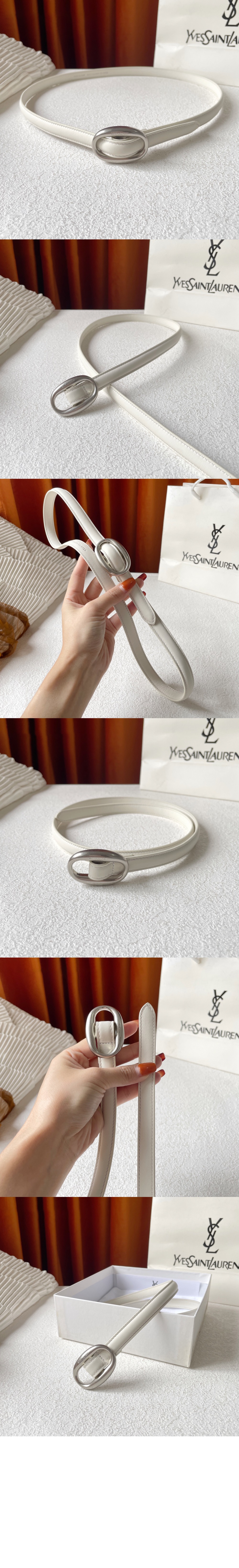 미러급레플리카사이트 | 명품레플리카 전문 쇼핑몰  | 퍼스트원 - 부드러운 가죽 소재의 타원형 버클 슬림 벨트 756409 > 생로랑