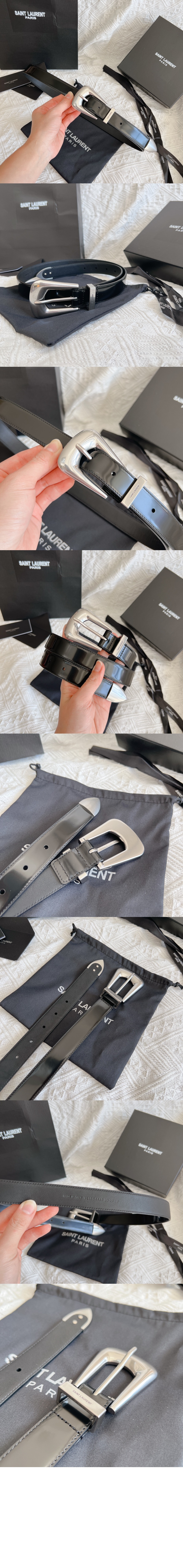 미러급레플리카사이트 | 명품레플리카 전문 쇼핑몰  | 퍼스트원 - 브러쉬드 가죽 소재의 FOLK 버클 벨트 756414 > 생로랑