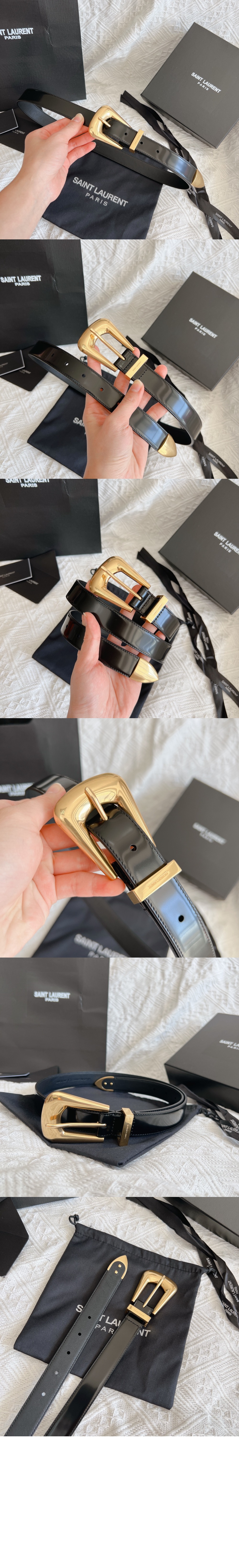 미러급레플리카사이트 | 명품레플리카 전문 쇼핑몰  | 퍼스트원 - 브러쉬드 가죽 소재의 FOLK 버클 벨트 756414 > 생로랑